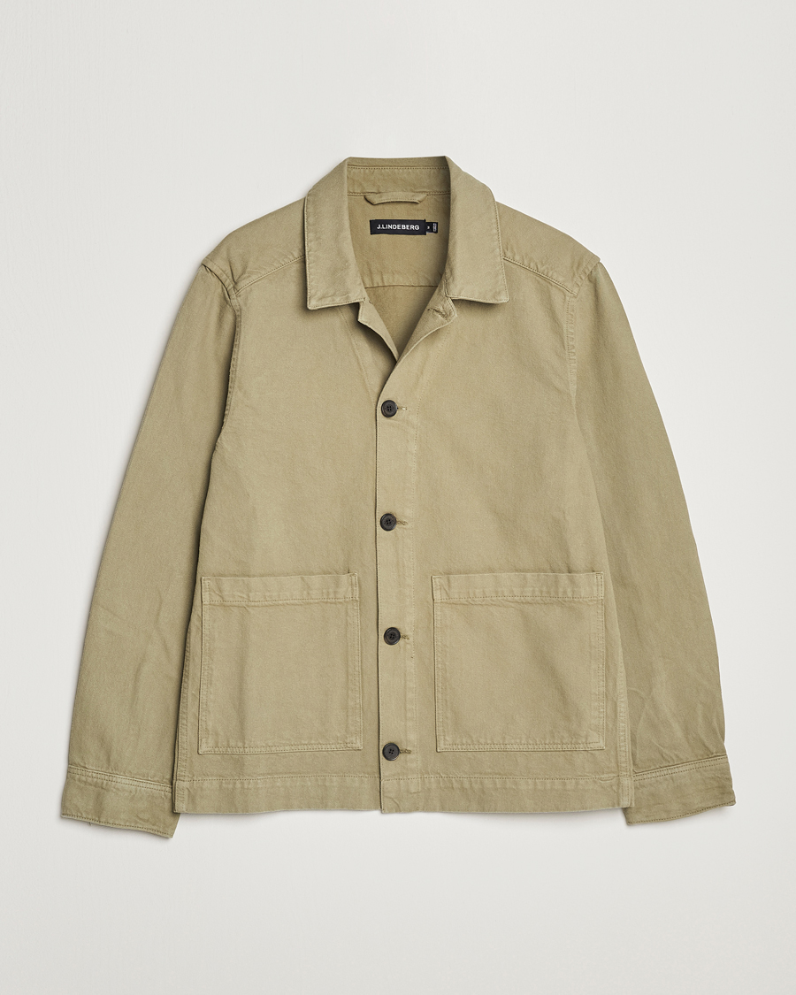 Hombres | Camisas | J.Lindeberg | Lando Organic Twill Work Overshirt Aloe