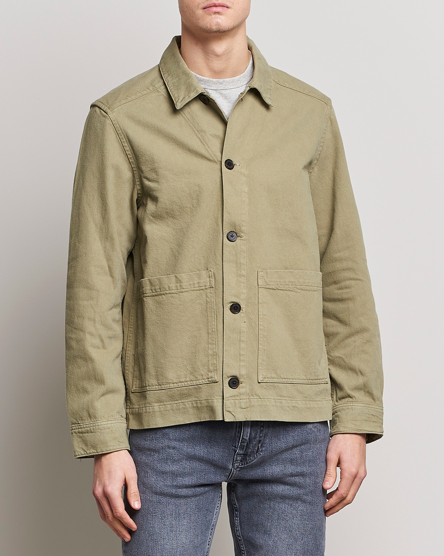 Hombres | Camisas | J.Lindeberg | Lando Organic Twill Work Overshirt Aloe