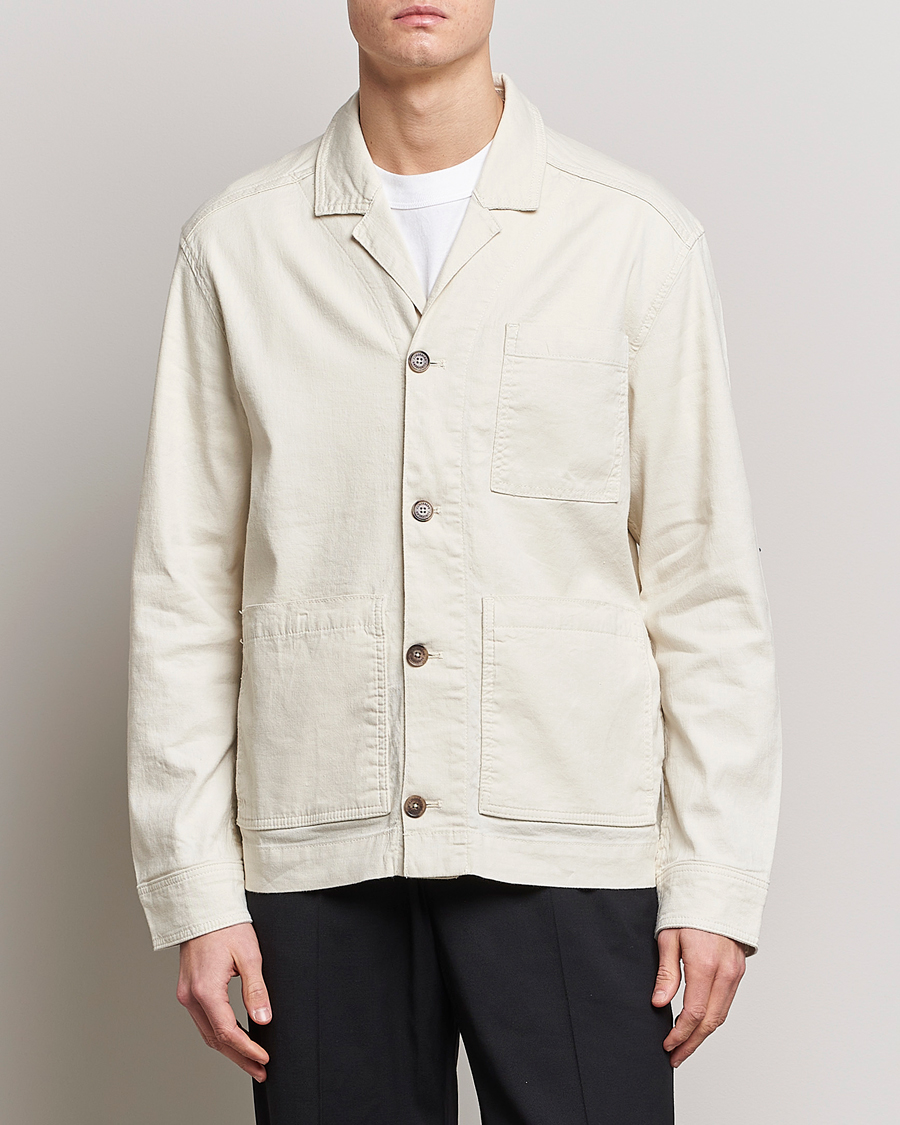 Hombres | Camisas | J.Lindeberg | Errol Linen/Cotton Workwear Overshirt Turtledove
