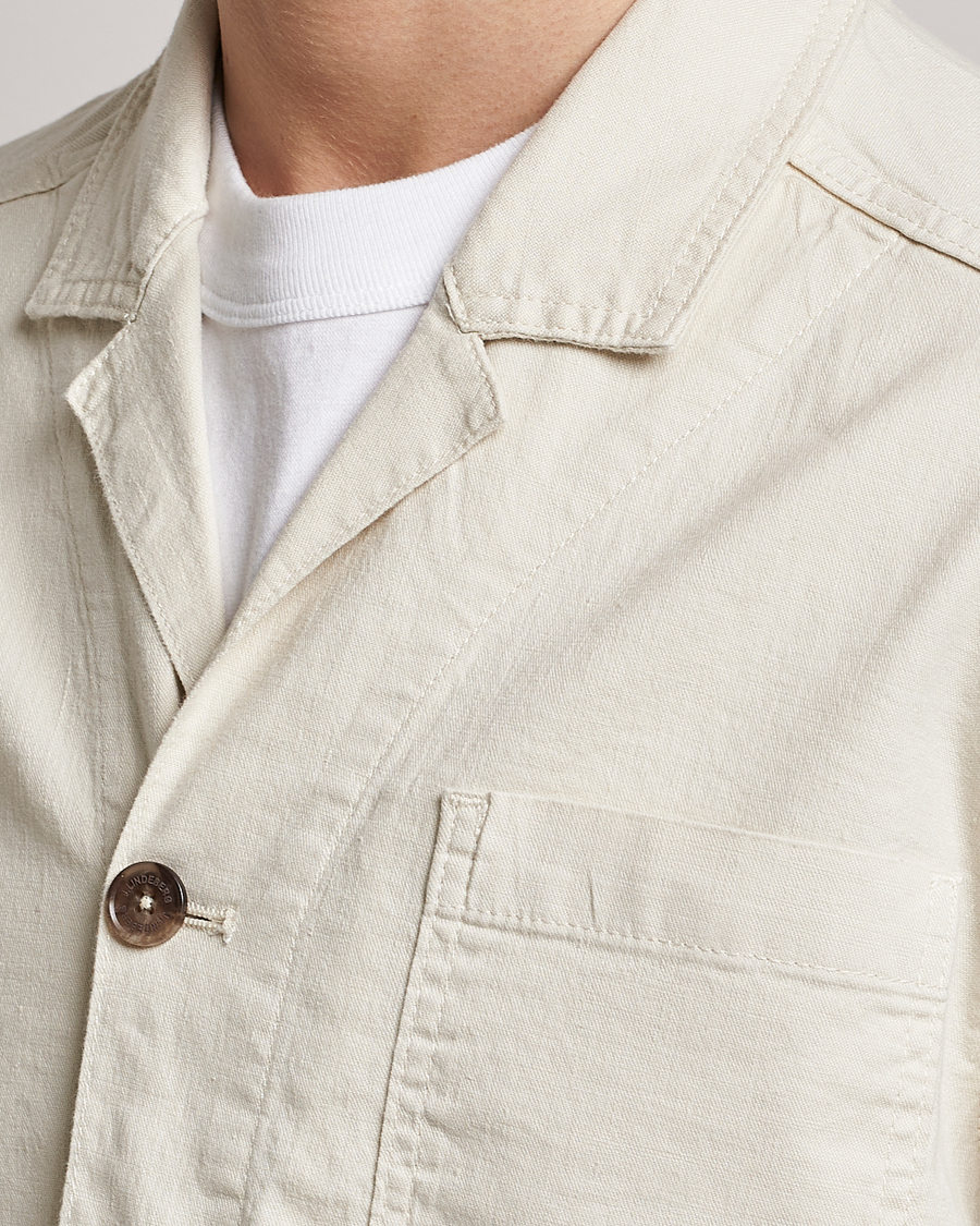 Hombres | Camisas | J.Lindeberg | Errol Linen/Cotton Workwear Overshirt Turtledove