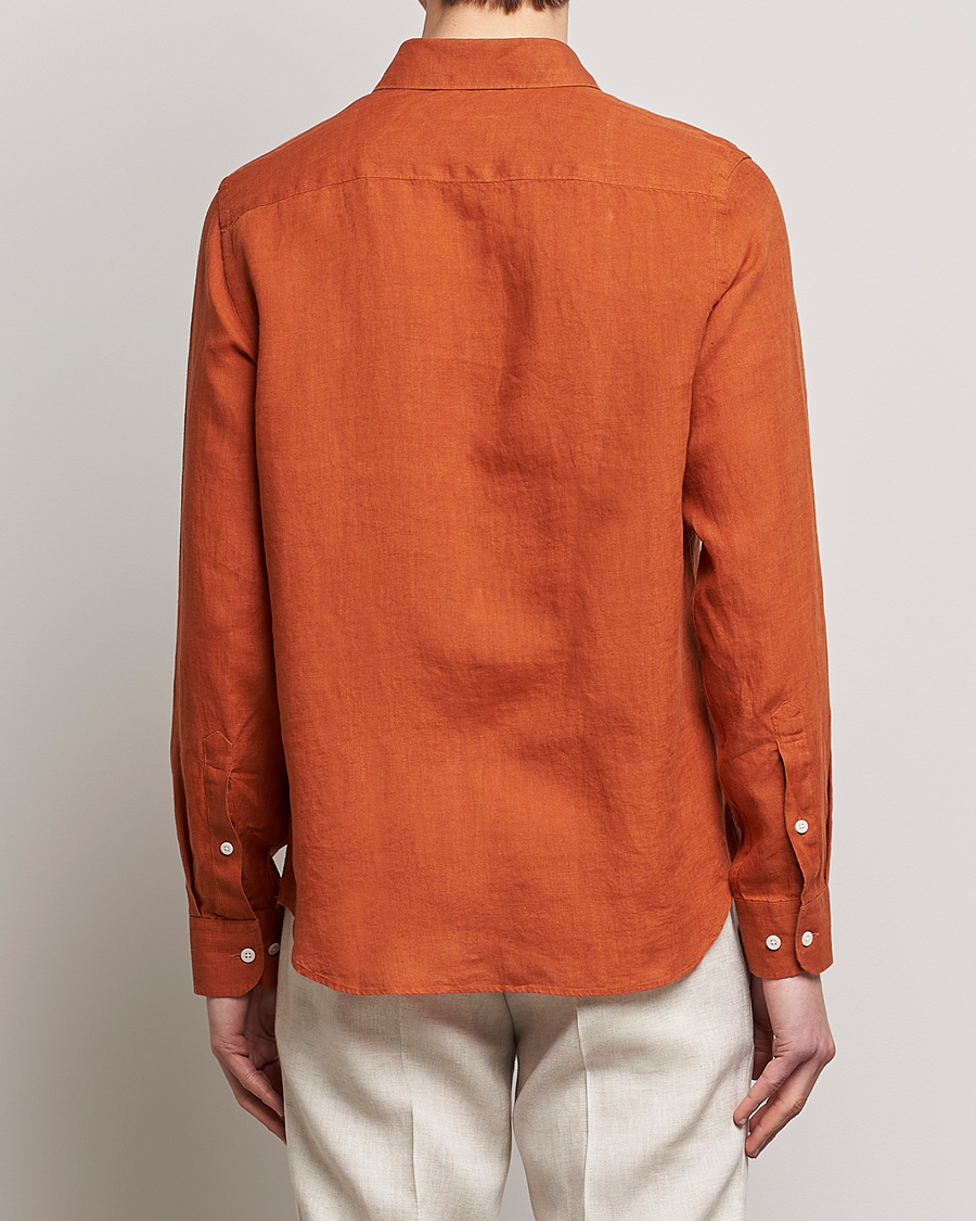 Hombres | Camisas | J.Lindeberg | Slim Fit Clean Linen Shirt Bombay Brown