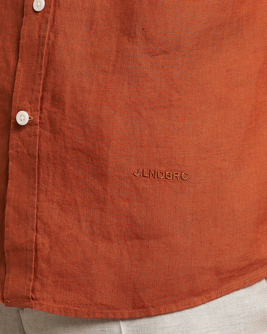 Hombres | Camisas | J.Lindeberg | Slim Fit Clean Linen Shirt Bombay Brown