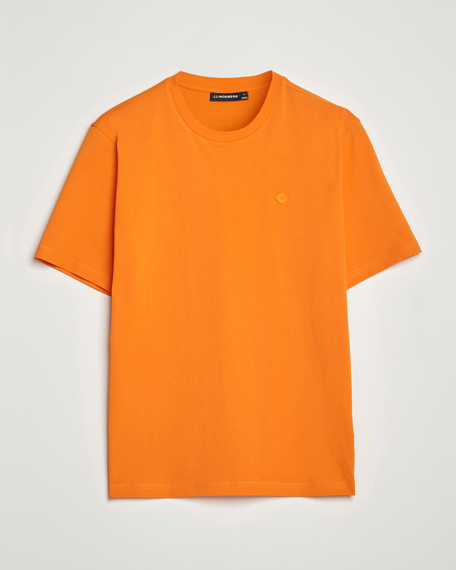 Hombres | Camisetas | J.Lindeberg | Dale Organic Cotton Patch T-Shirt Russet Orange