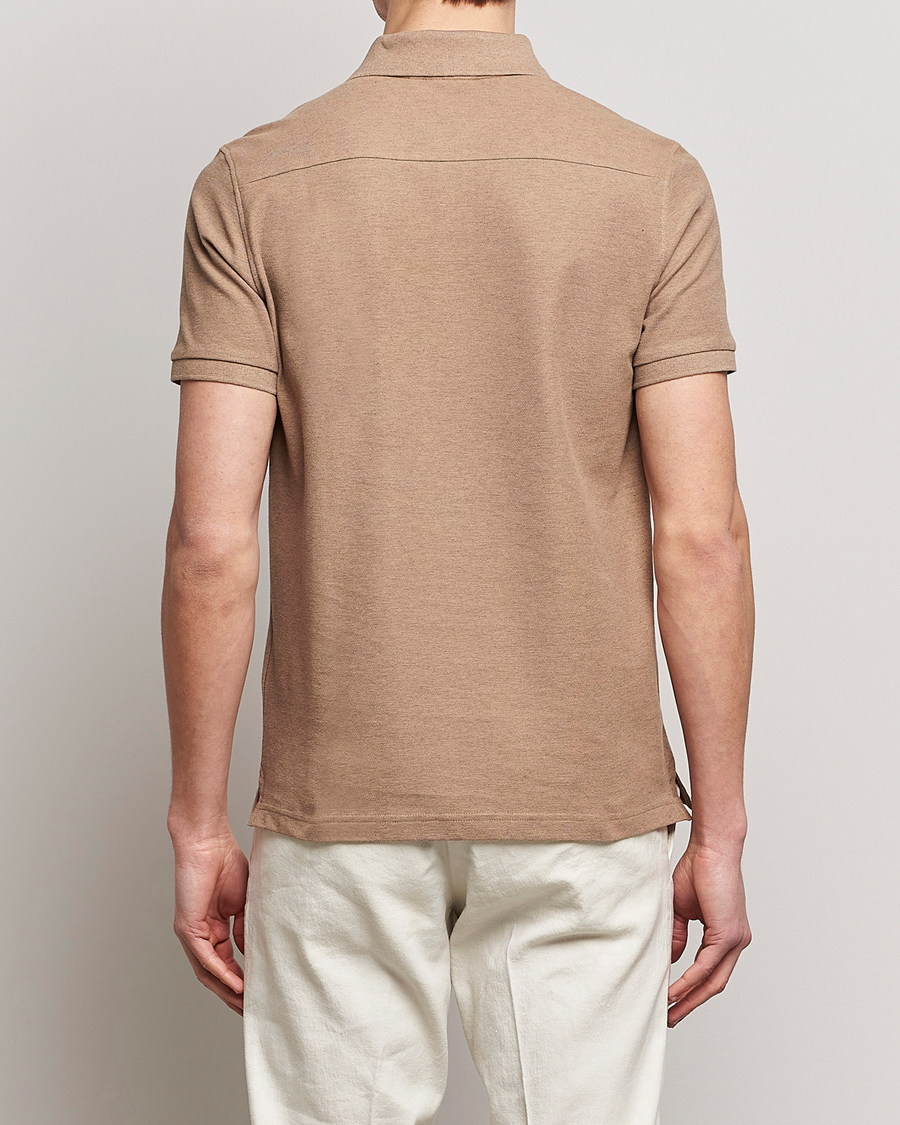 Hombres | Polos | J.Lindeberg | Troy Clean Polo Tiger Brown Melange