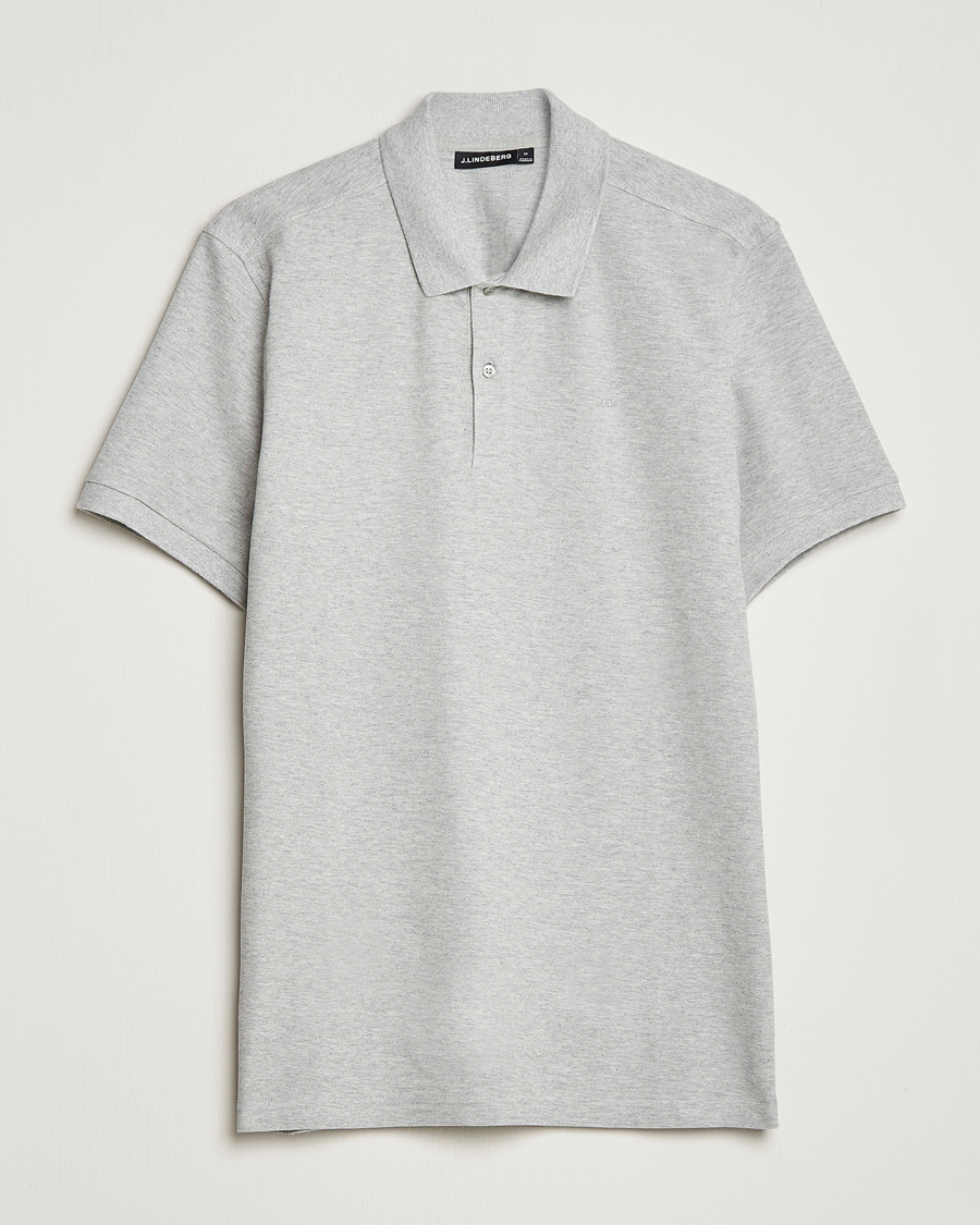 Hombres | Polos | J.Lindeberg | Troy Clean Polo Light Grey Melange