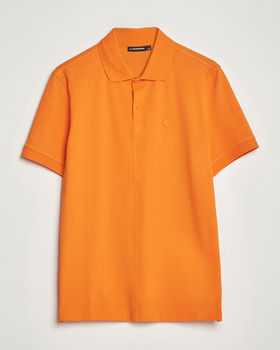 Hombres | Polos | J.Lindeberg | Rubi Slim Fit Polo Russet Orange
