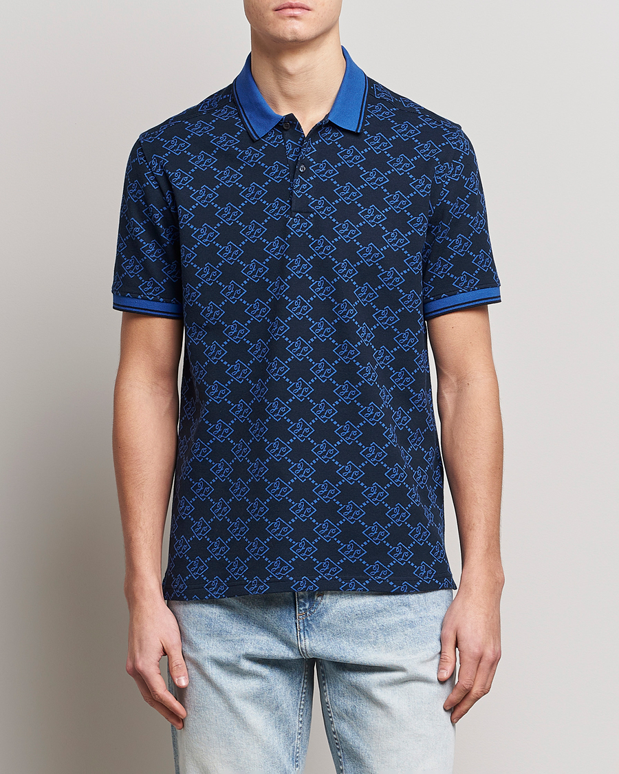 Hombres | Polos | J.Lindeberg | Deklan Organic Cotton Jacquard Polo Navy
