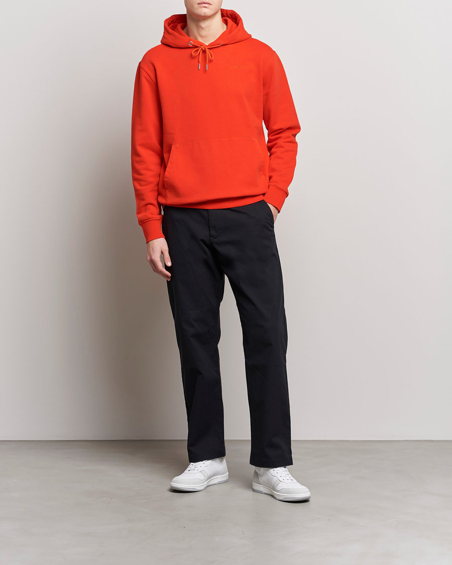 Hombres | Jerséis y prendas de punto | J.Lindeberg | Chip Cotton Hoodie Fiery Red