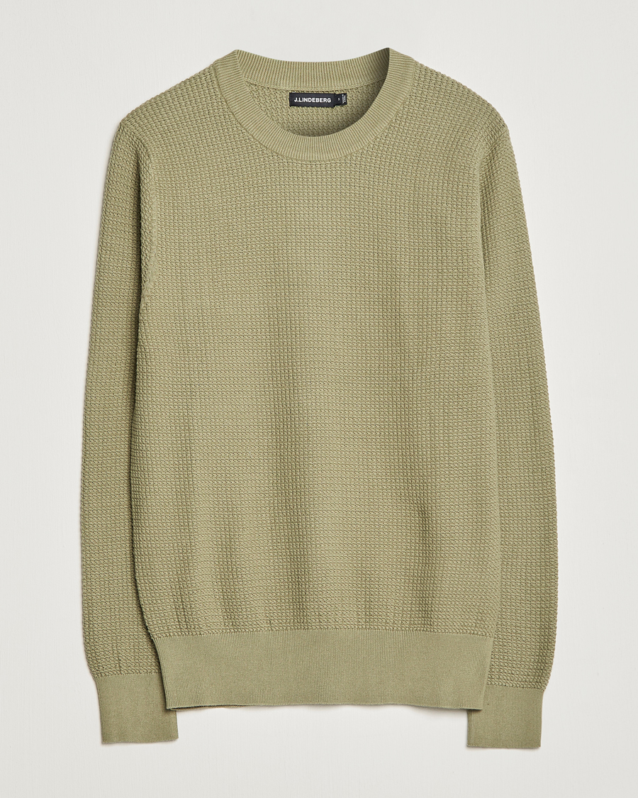Hombres | Jerséis y prendas de punto | J.Lindeberg | Arthur Structure Organic Cotton Crew Neck Aloe