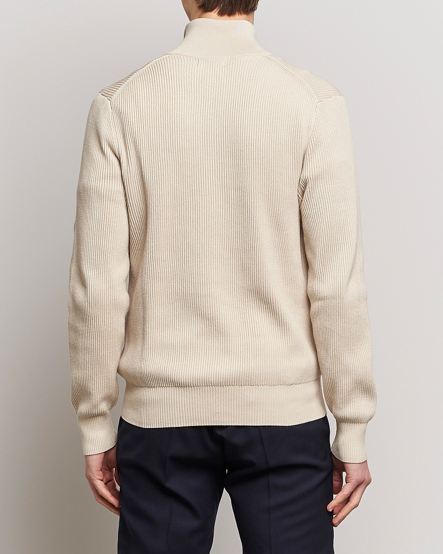 Hombres | Jerséis y prendas de punto | J.Lindeberg | Alex Half Zip Organic Cotton Sweater Turtledove