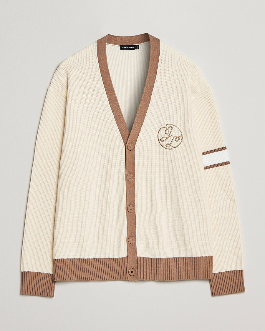 Hombres | Jerséis y prendas de punto | J.Lindeberg | Gerard Jacquard Cardigan Turtledove