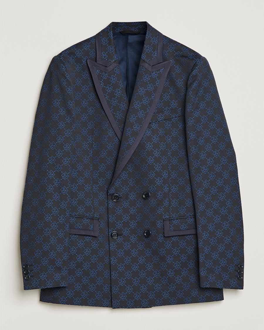 Hombres | Blazers | J.Lindeberg | Doryl S JL Jacquard Double Breasted Blazer Navy
