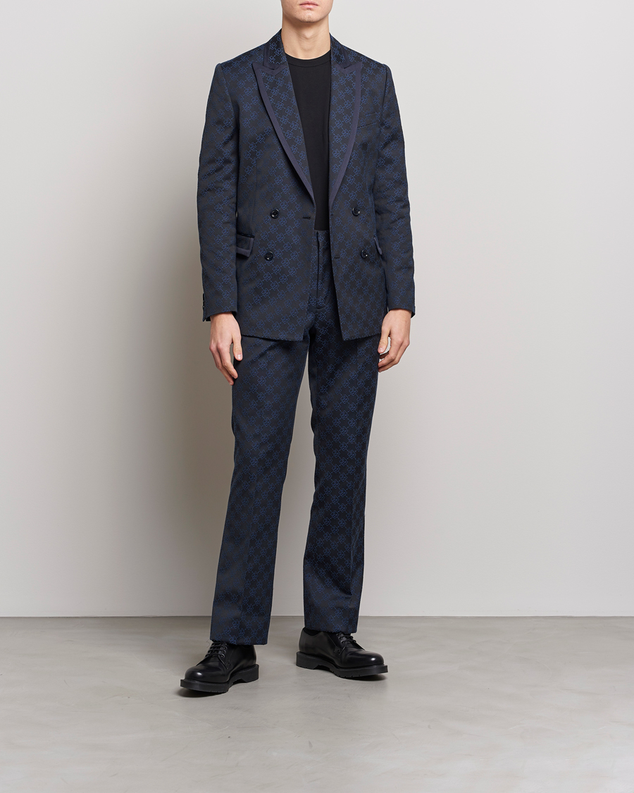 Hombres | Blazers | J.Lindeberg | Doryl S JL Jacquard Double Breasted Blazer Navy