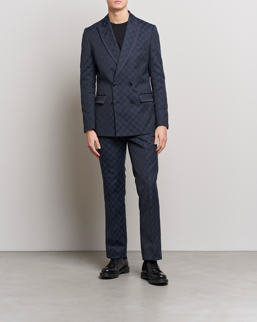 Hombres | Pantalones | J.Lindeberg | Gomor JL Jacquard Trousers Navy