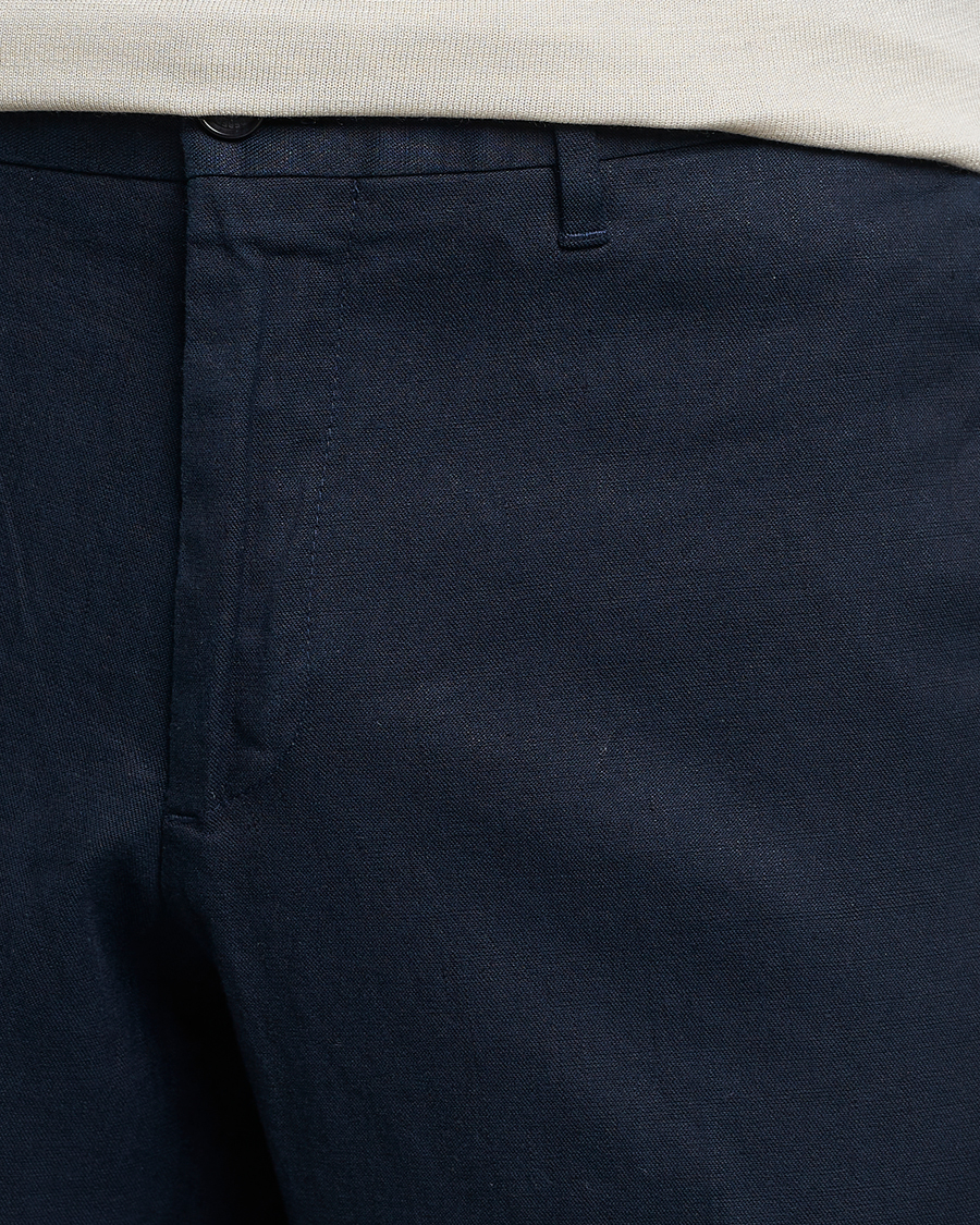 Hombres | Pantalones | J.Lindeberg | Grant Stretch Cotton/Linen Trousers Navy