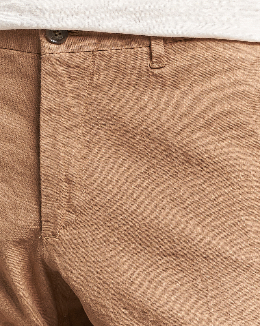Hombres | Pantalones | J.Lindeberg | Grant Stretch Cotton/Linen Trousers Tiger Brown