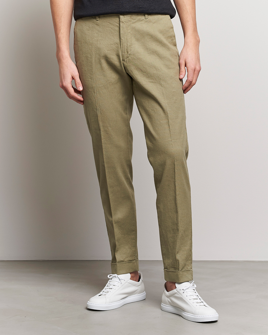 Hombres | Pantalones | J.Lindeberg | Grant Stretch Cotton/Linen Trousers Aloe