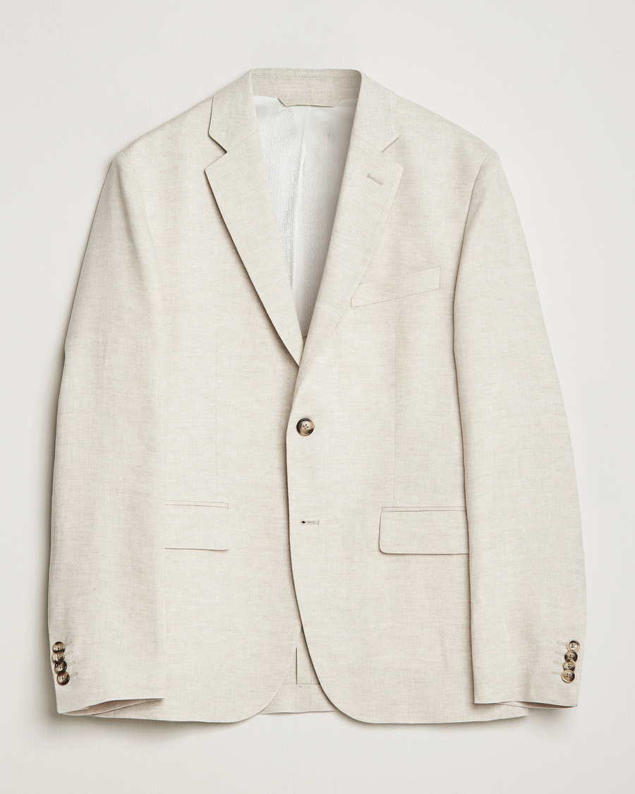 Hombres | Blazers | J.Lindeberg | Hopper Super Linen Blazer Safari Beige