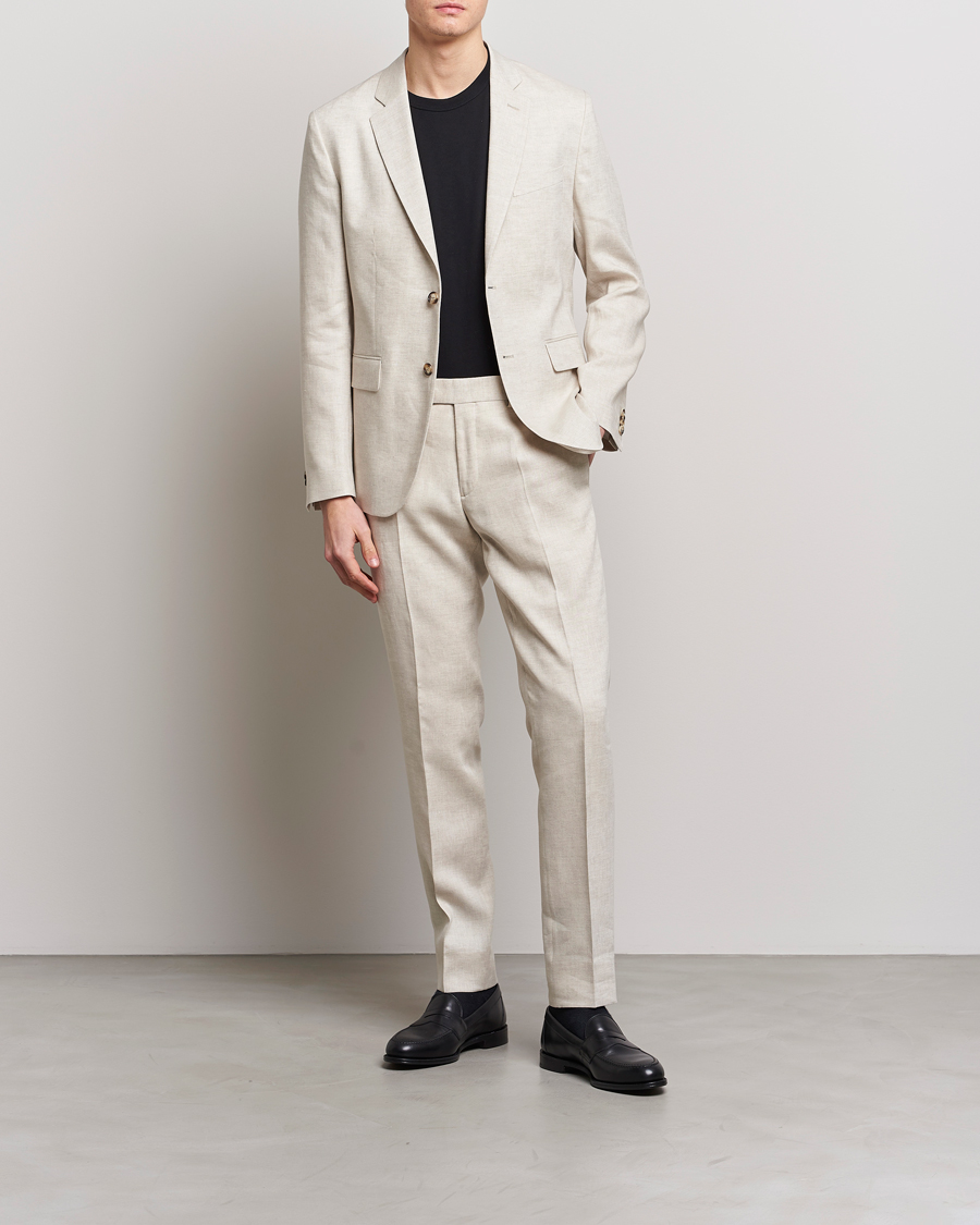Hombres | Blazers | J.Lindeberg | Hopper Super Linen Blazer Safari Beige