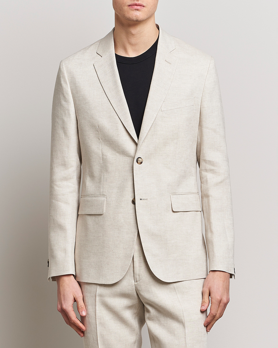Hombres | Blazers | J.Lindeberg | Hopper Super Linen Blazer Safari Beige