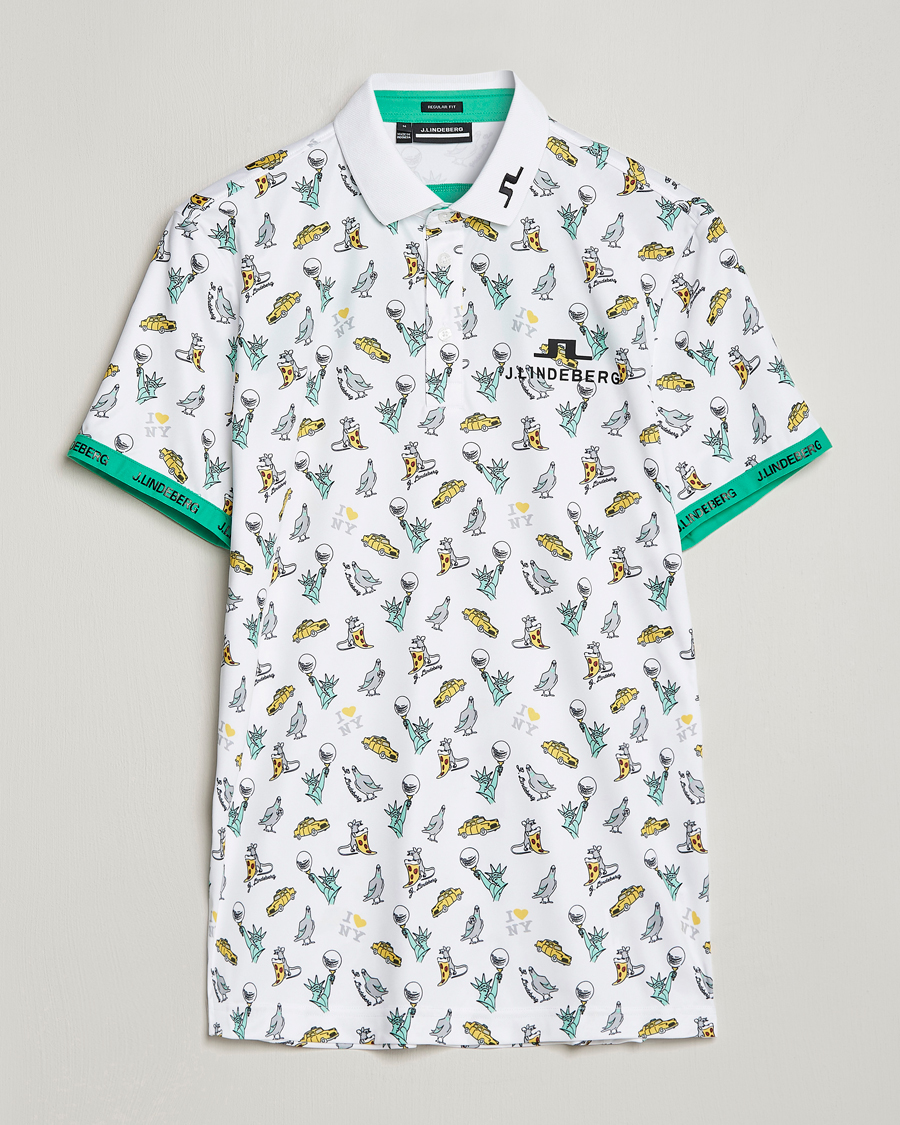 Hombres | Polos | J.Lindeberg | KV PGA Printed Jersey Polo White