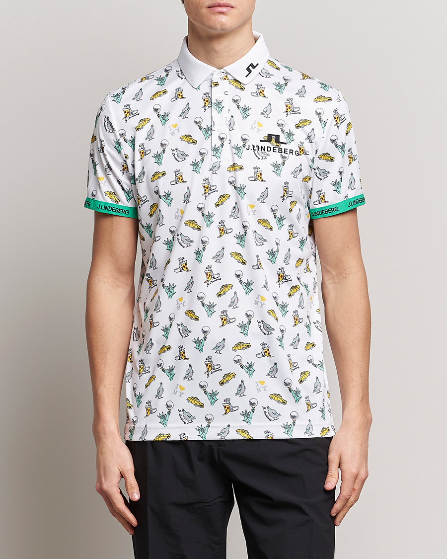 Hombres | Polos | J.Lindeberg | KV PGA Printed Jersey Polo White
