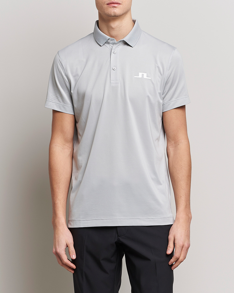 Hombres | Polos | J.Lindeberg | Bridge Regular Fit Polo High Rise Grey