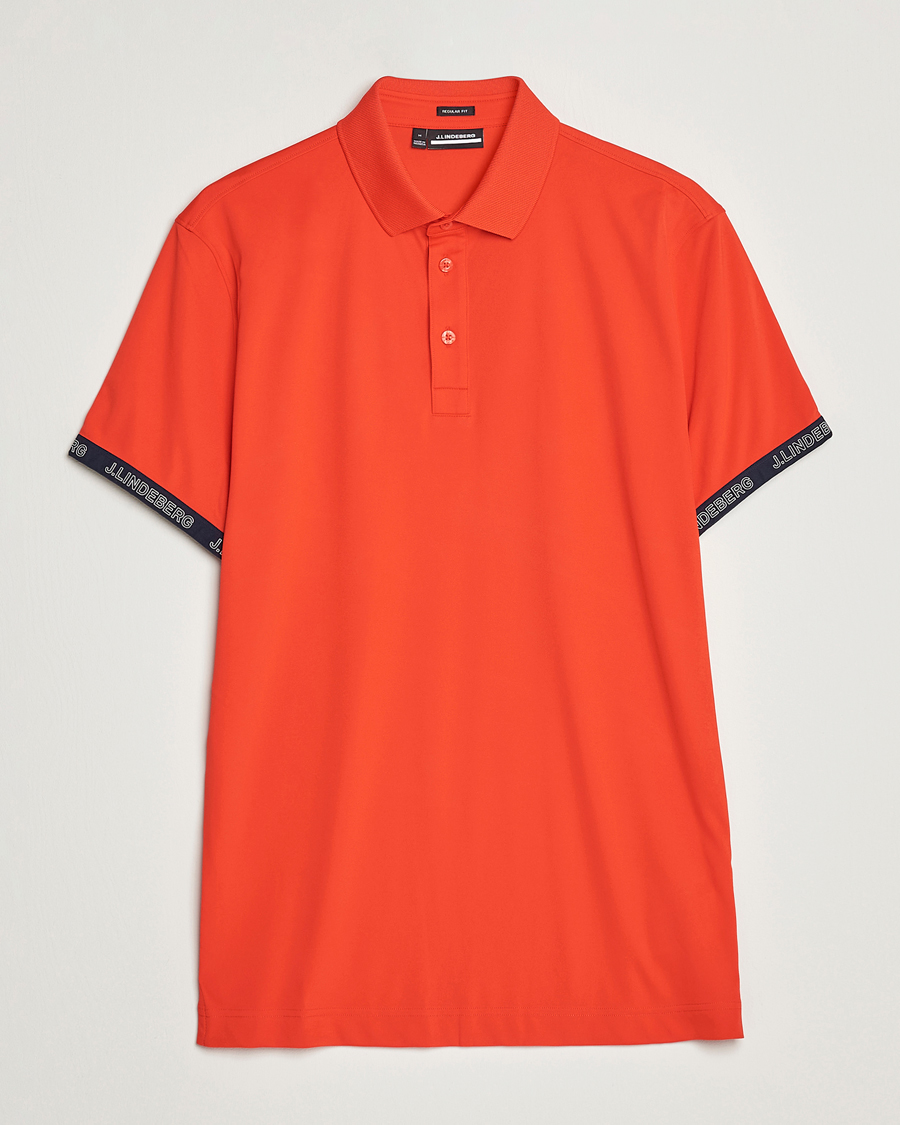 Hombres | Polos | J.Lindeberg | Guy Regular Fit Polo Fiery Red