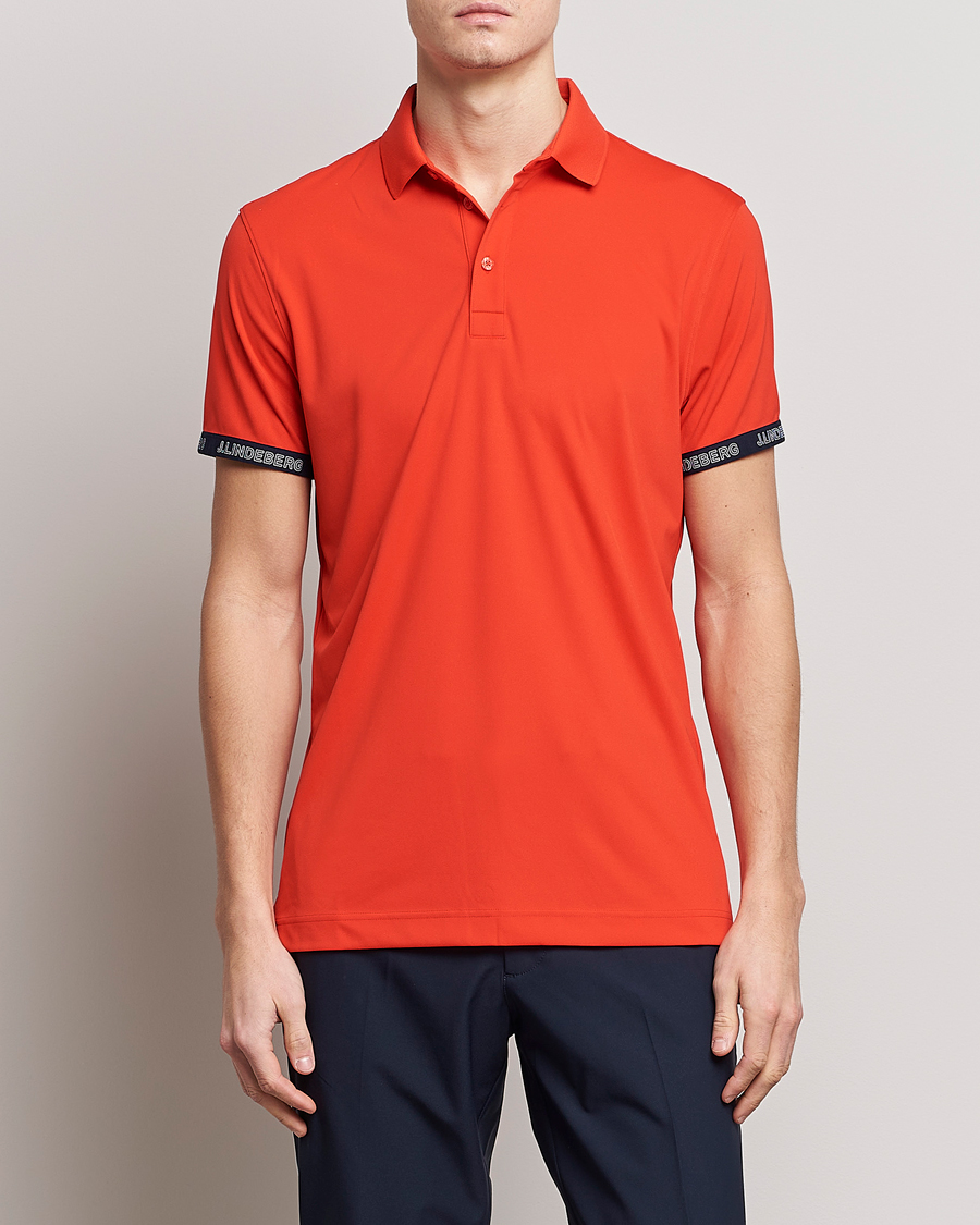 Hombres | Polos | J.Lindeberg | Guy Regular Fit Polo Fiery Red