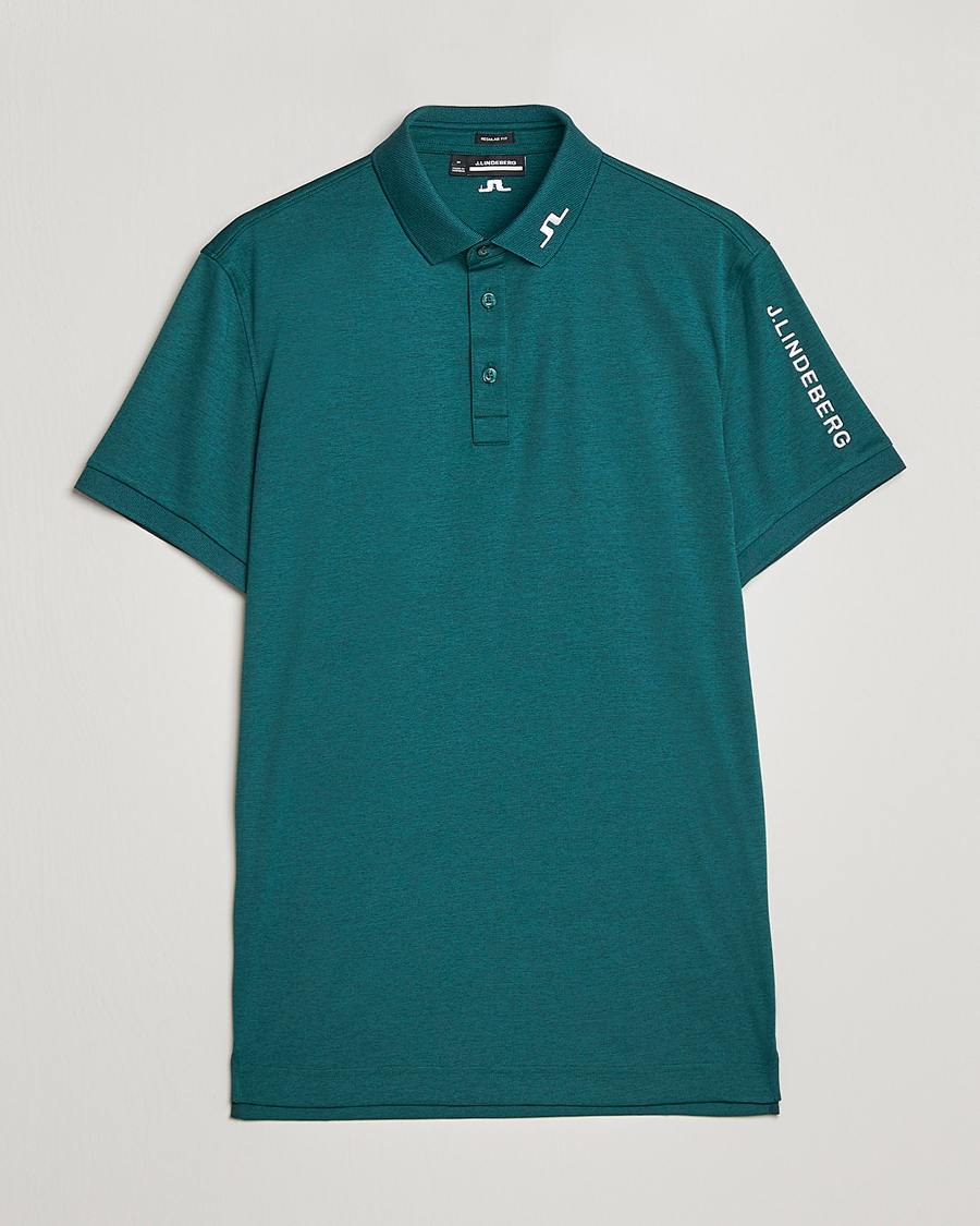 Hombres | Polos | J.Lindeberg | Tour Tech Regular Fit Polo Rain Forest Melange