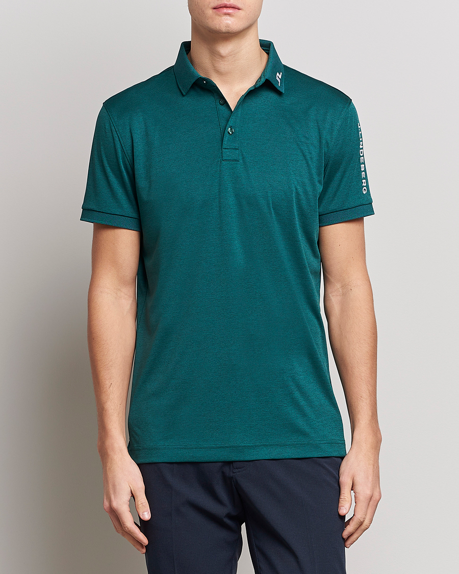Hombres | Polos | J.Lindeberg | Tour Tech Regular Fit Polo Rain Forest Melange