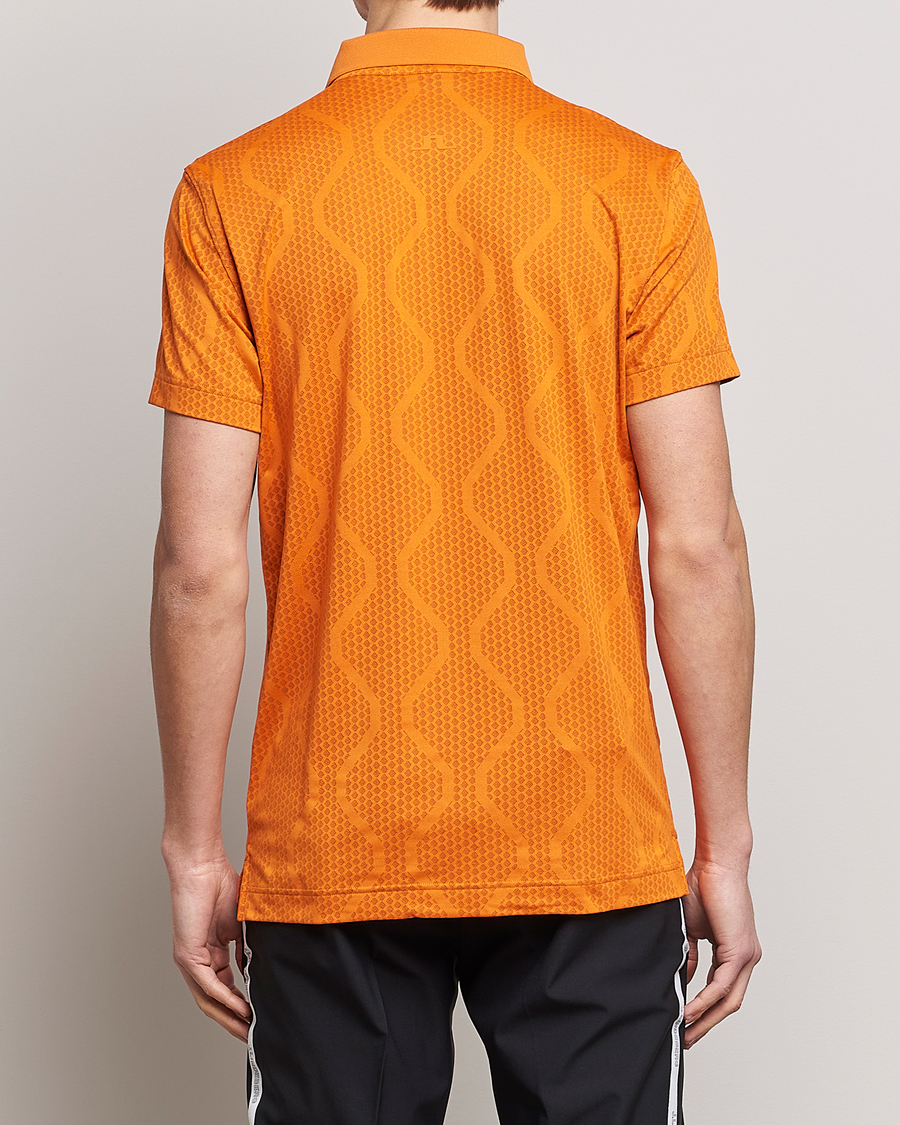 Hombres | Polos | J.Lindeberg | Mat Jacquard Regular Fit Polo Russet Orange