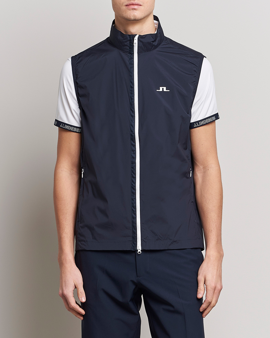Hombres | Chalecos | J.Lindeberg | Ash Light Packable Vest Navy