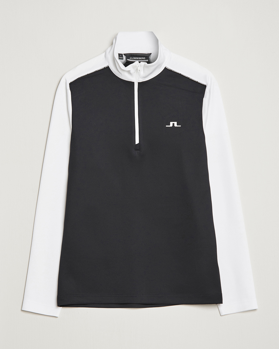 Hombres | Jerséis y prendas de punto | J.Lindeberg | Terry Mid Layer Half Zip White
