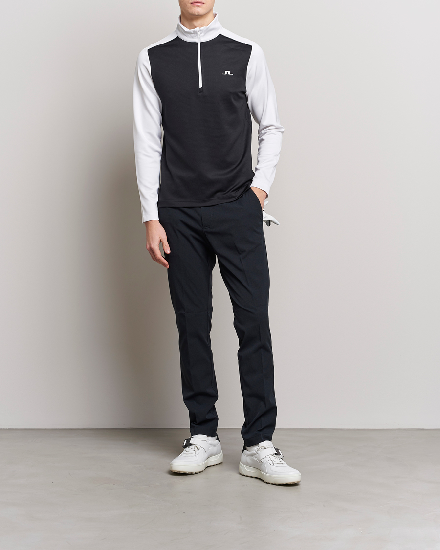 Hombres | Jerséis y prendas de punto | J.Lindeberg | Terry Mid Layer Half Zip White