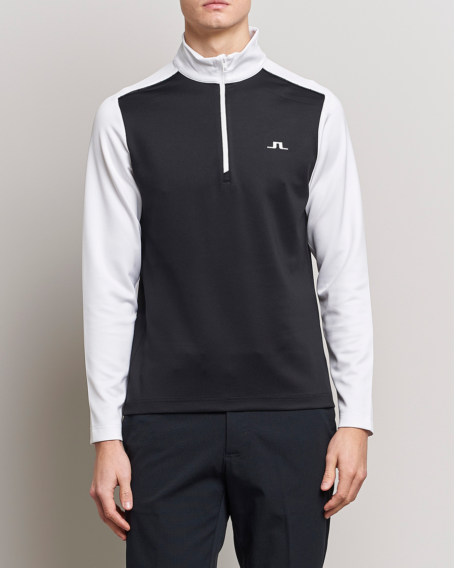 Hombres | Jerséis y prendas de punto | J.Lindeberg | Terry Mid Layer Half Zip White