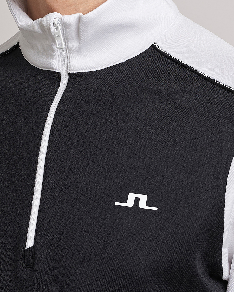Hombres | Jerséis y prendas de punto | J.Lindeberg | Terry Mid Layer Half Zip White