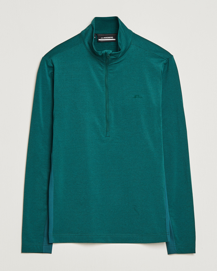Hombres | Jerséis y prendas de punto | J.Lindeberg | Luke Mid Layer Half Zip Rain Forest Melange