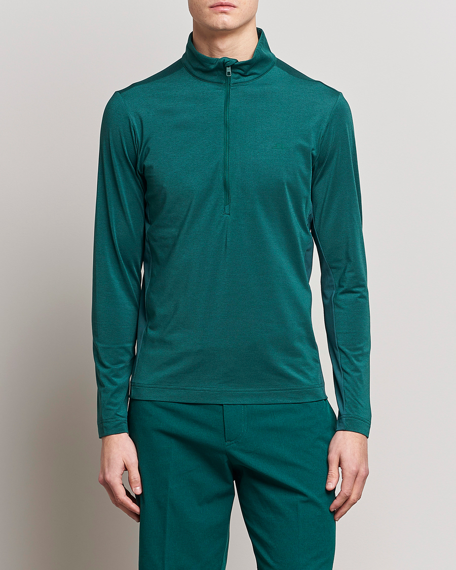 Hombres | Jerséis y prendas de punto | J.Lindeberg | Luke Mid Layer Half Zip Rain Forest Melange
