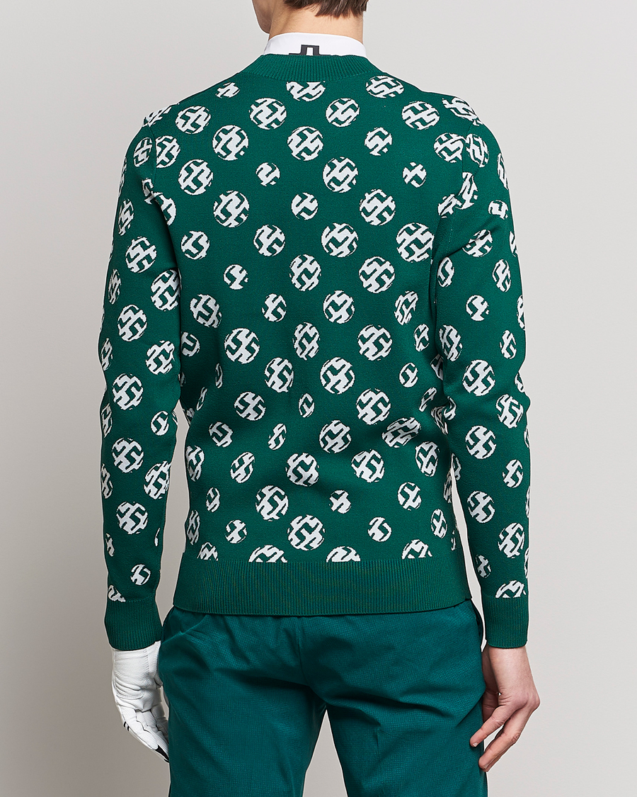 Hombres | Jerséis y prendas de punto | J.Lindeberg | Gus Jaccquard Knitted Sweater Rain Forest