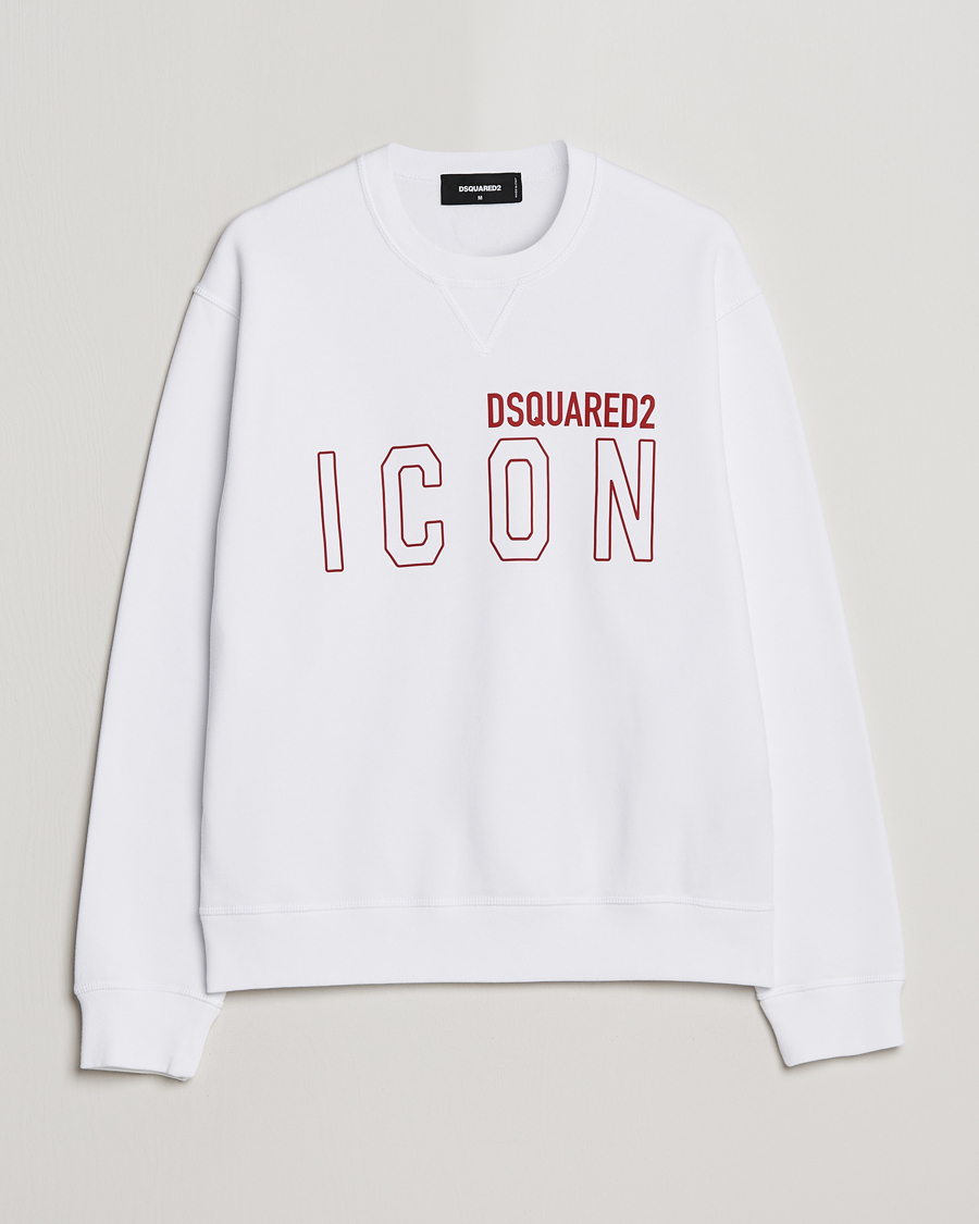 Hombres | Jerséis y prendas de punto | Dsquared2 | Icon Transparent Logo Sweatshirt White
