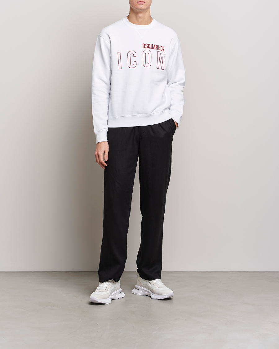 Hombres | Jerséis y prendas de punto | Dsquared2 | Icon Transparent Logo Sweatshirt White