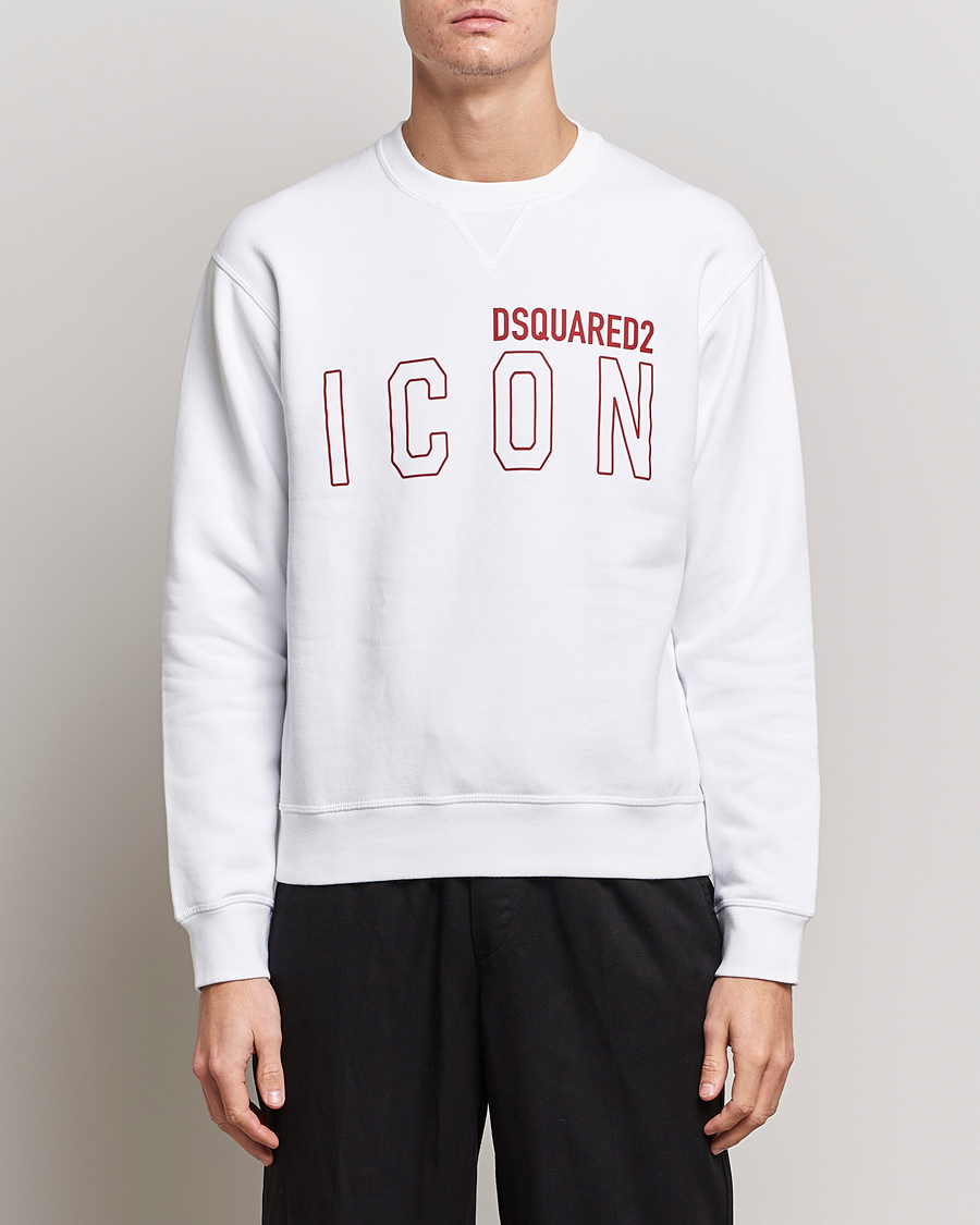 Hombres | Jerséis y prendas de punto | Dsquared2 | Icon Transparent Logo Sweatshirt White