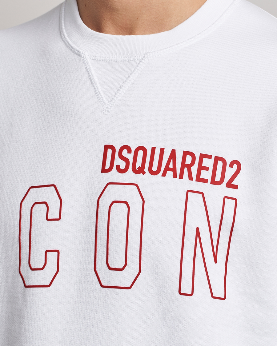 Hombres | Jerséis y prendas de punto | Dsquared2 | Icon Transparent Logo Sweatshirt White
