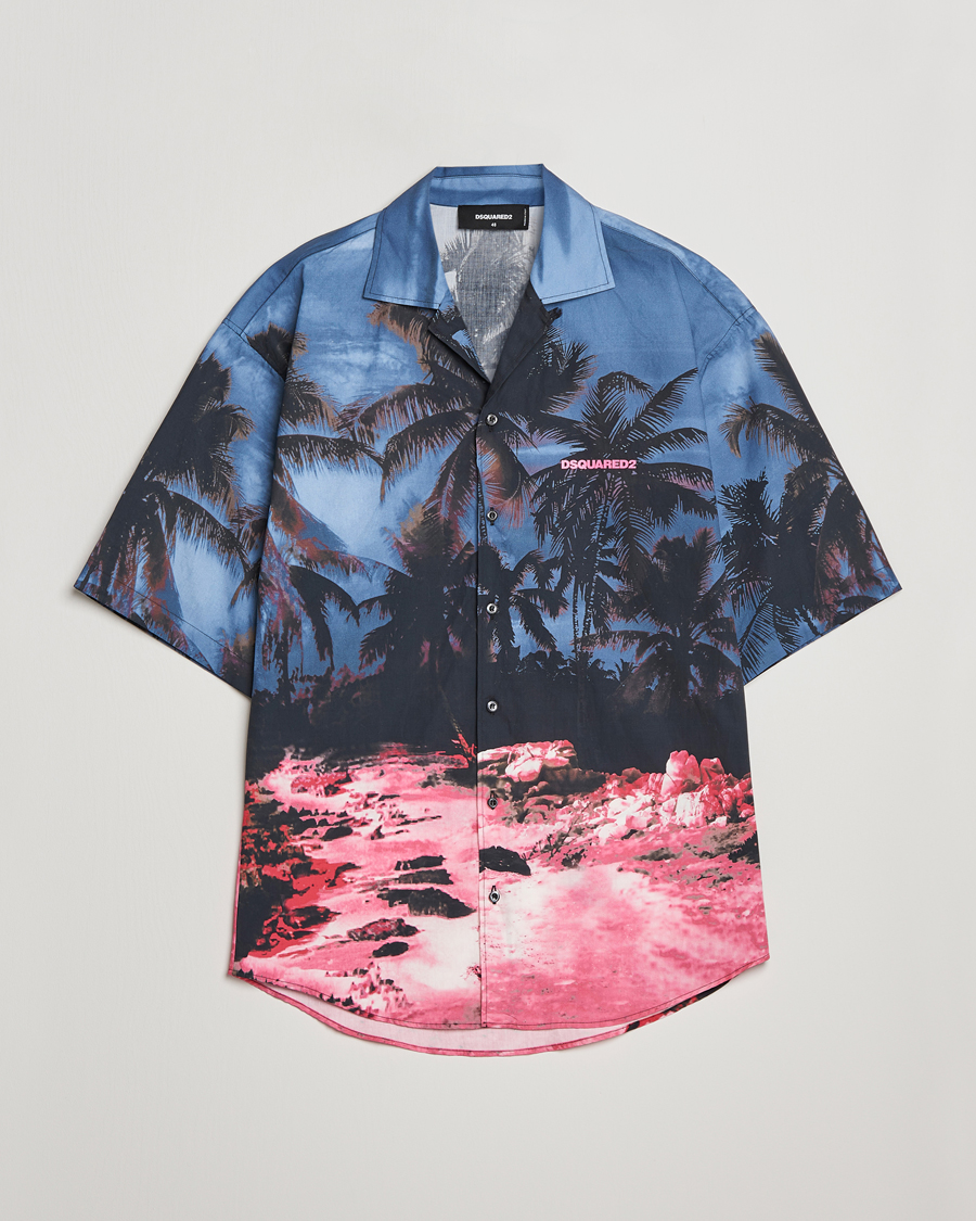 Hombres | Camisas | Dsquared2 | Palm Tree Bowling Shirt Purple