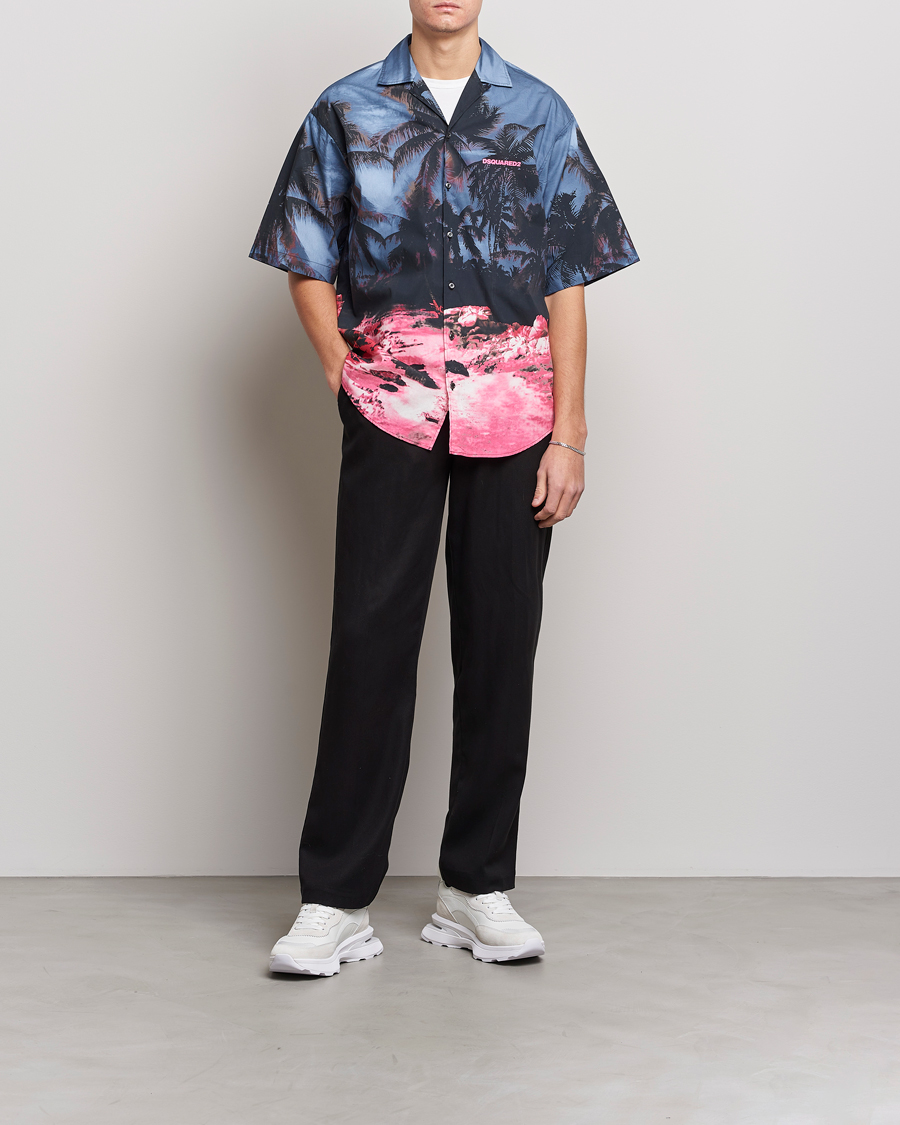 Hombres | Camisas | Dsquared2 | Palm Tree Bowling Shirt Purple