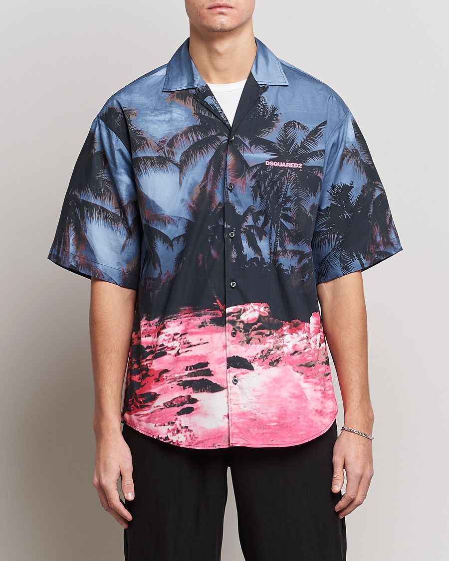 Hombres | Camisas | Dsquared2 | Palm Tree Bowling Shirt Purple