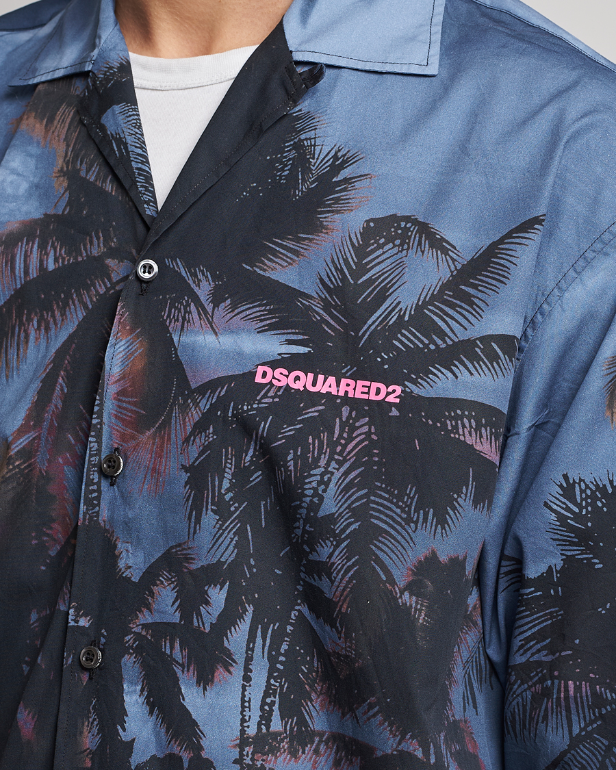Hombres | Camisas | Dsquared2 | Palm Tree Bowling Shirt Purple