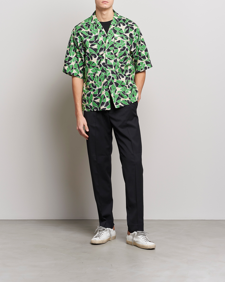 Hombres | Camisas | Dsquared2 | Printed Bowling Shirt Beige/Green