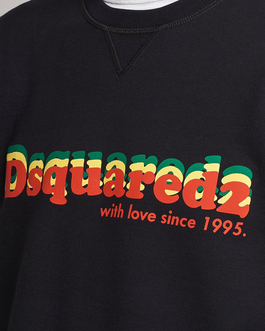 Hombres | Jerséis y prendas de punto | Dsquared2 | Printed Cotton Sweatshirt Black